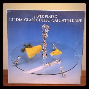 Vintage glass cheese plate